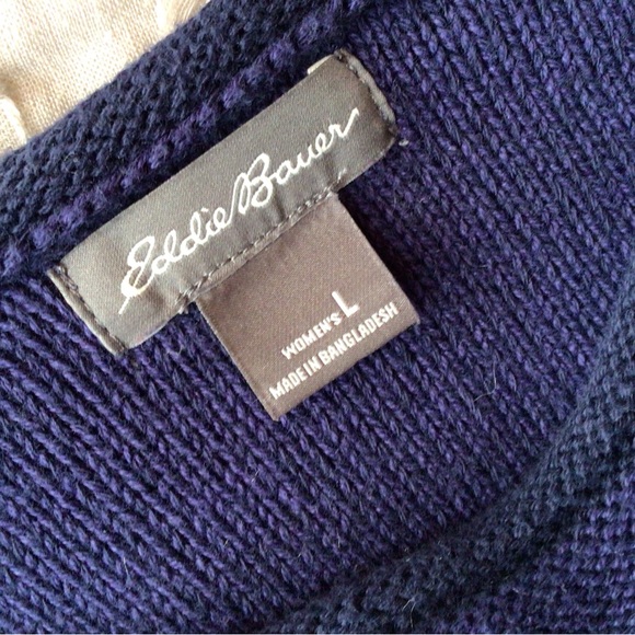 Eddie Bauer Navy Sweater, Large - Picture 2 of 5